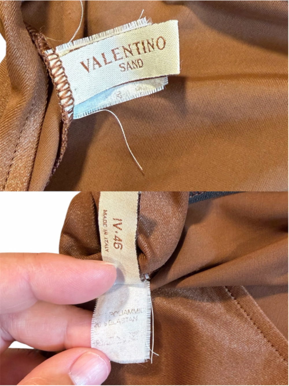 Valentino Sand metallic shimmer brown one piece strapless swimsuit women’s 10 - Picture 11 of 12